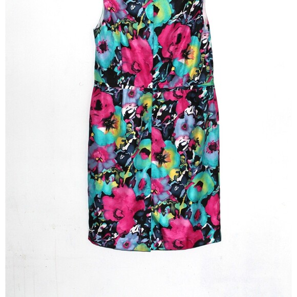 Evan Picone Black Label Floral Sleeveless Sheath Dress Size 16 - Picture 6 of 8